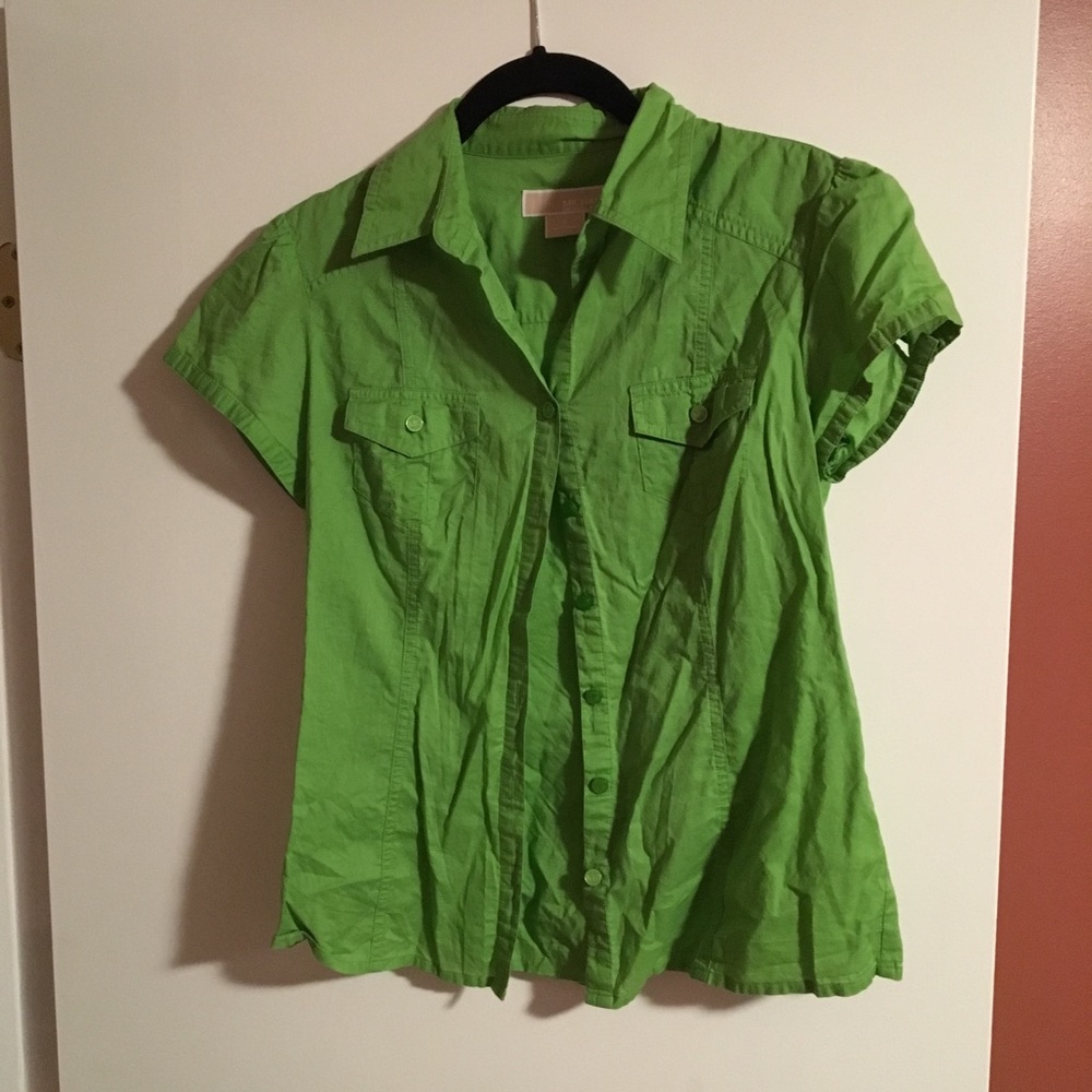 Michael Kors Light Green Office Dress Blouse 4